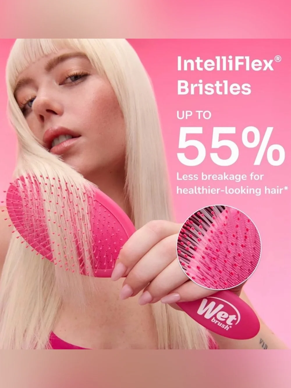 LoveShackFancy x Target WetBrush The Original Detangler Ribbon Rosa Hair Brush